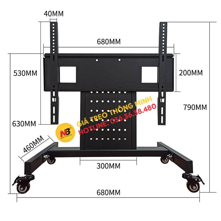 Kệ Giá Treo Tivi Di Động HB75 32 - 65 Inch - Giá Treo Tivi Hội Nghị Có Bánh Xe Di Dộng -  [ Ưu Việt Hơn NB AVA1500 ]