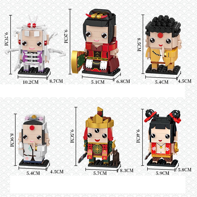 Đồ chơi lắp ráp, đồ chơi lắp ghép 3D mô hình tây du ký mini 12cm, mô hình tây du kí