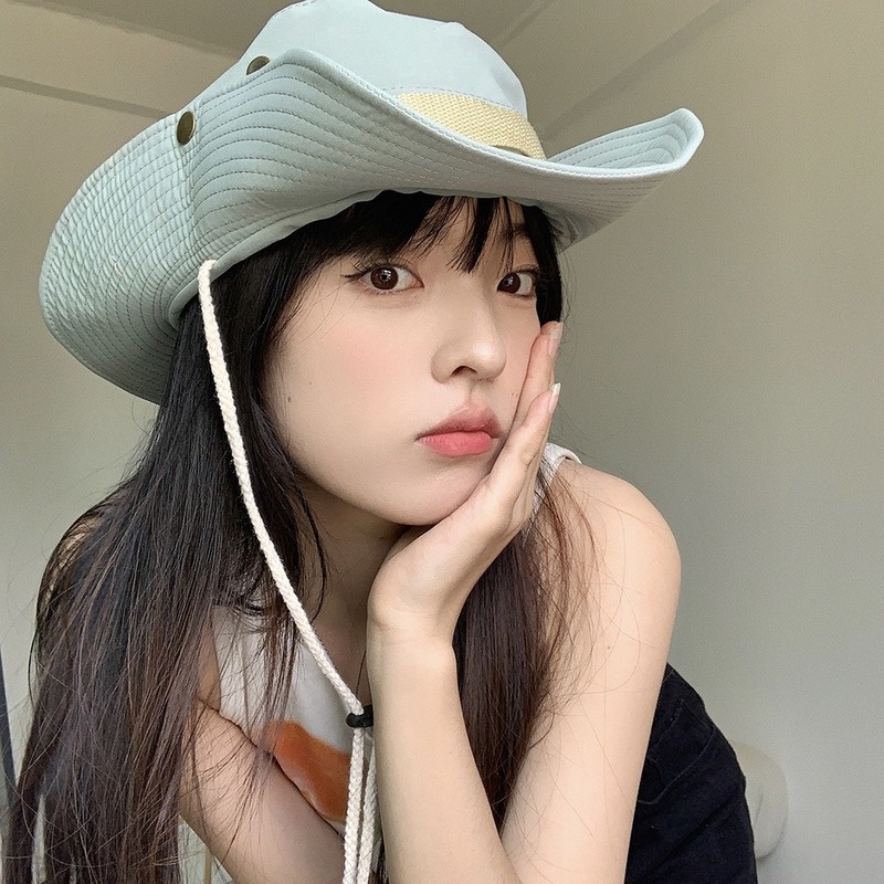 Mũ Tai Bèo Chống Nắng Phối Dây Rút Phong Cách Nhật Bản Thời Trang Mùa Hè Cho Nam Và Nữ