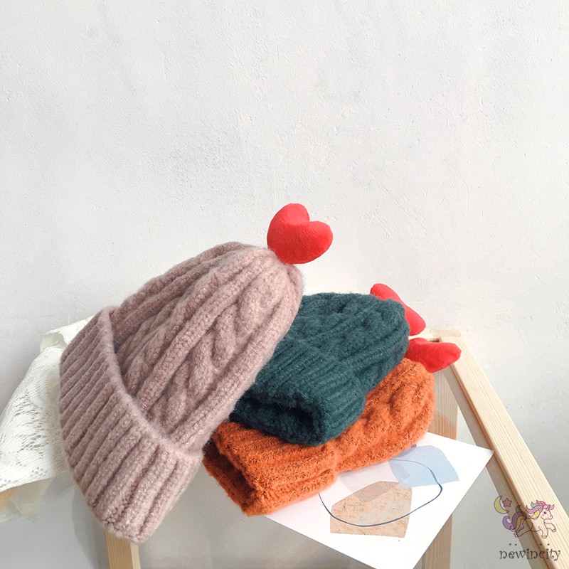 Mũ len dệt kim trùm đầu phong cách Hàn Quốc cho trẻ em
