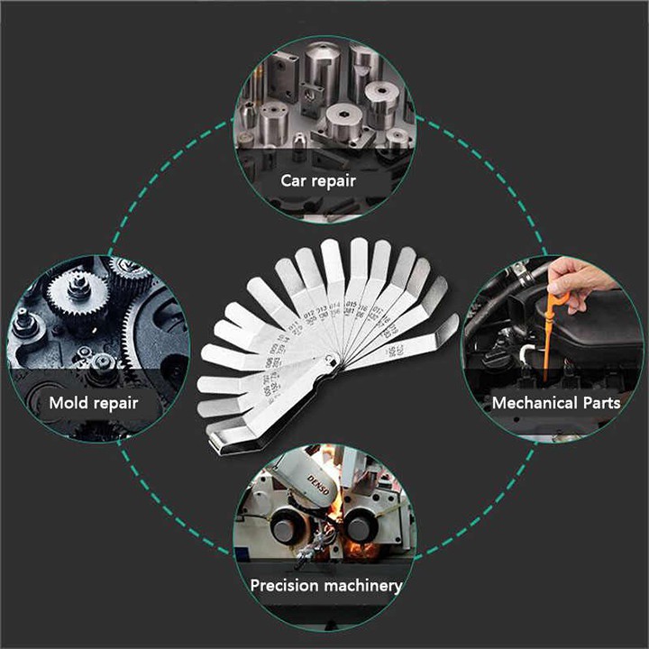 ☢️FREESHIP☢️ Bộ thước đo khe hở inox 0.127-0.508mm - thước căn lá bằng thép không gỉ