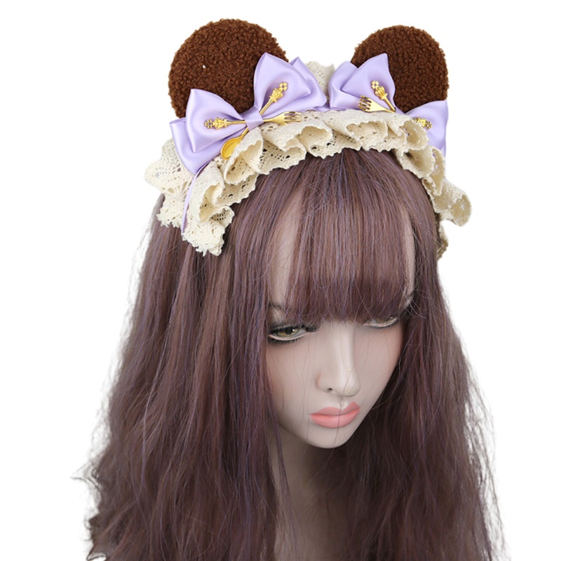 Băng Đô Tai Gấu Bông Phong Cách Lolita Nhật Bản