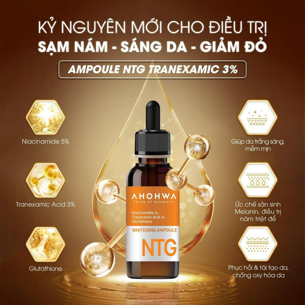 Tinh chất dưỡng trắng da, mờ thâm nám Ahohwa Whitening Ampoule NTG