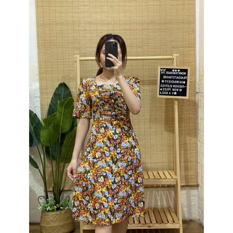 Đầm lụa mango xếp li