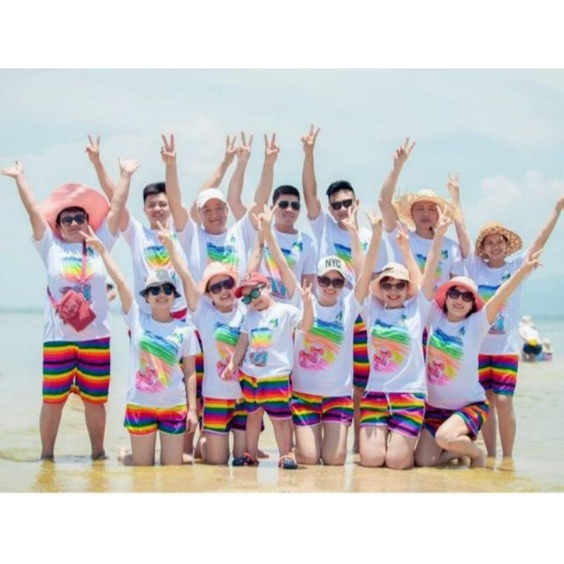 (SALE SỐC - KHO TỔNG HCM) Quần cầu vồng cho gia đình, quần đôi siêu hot - big size