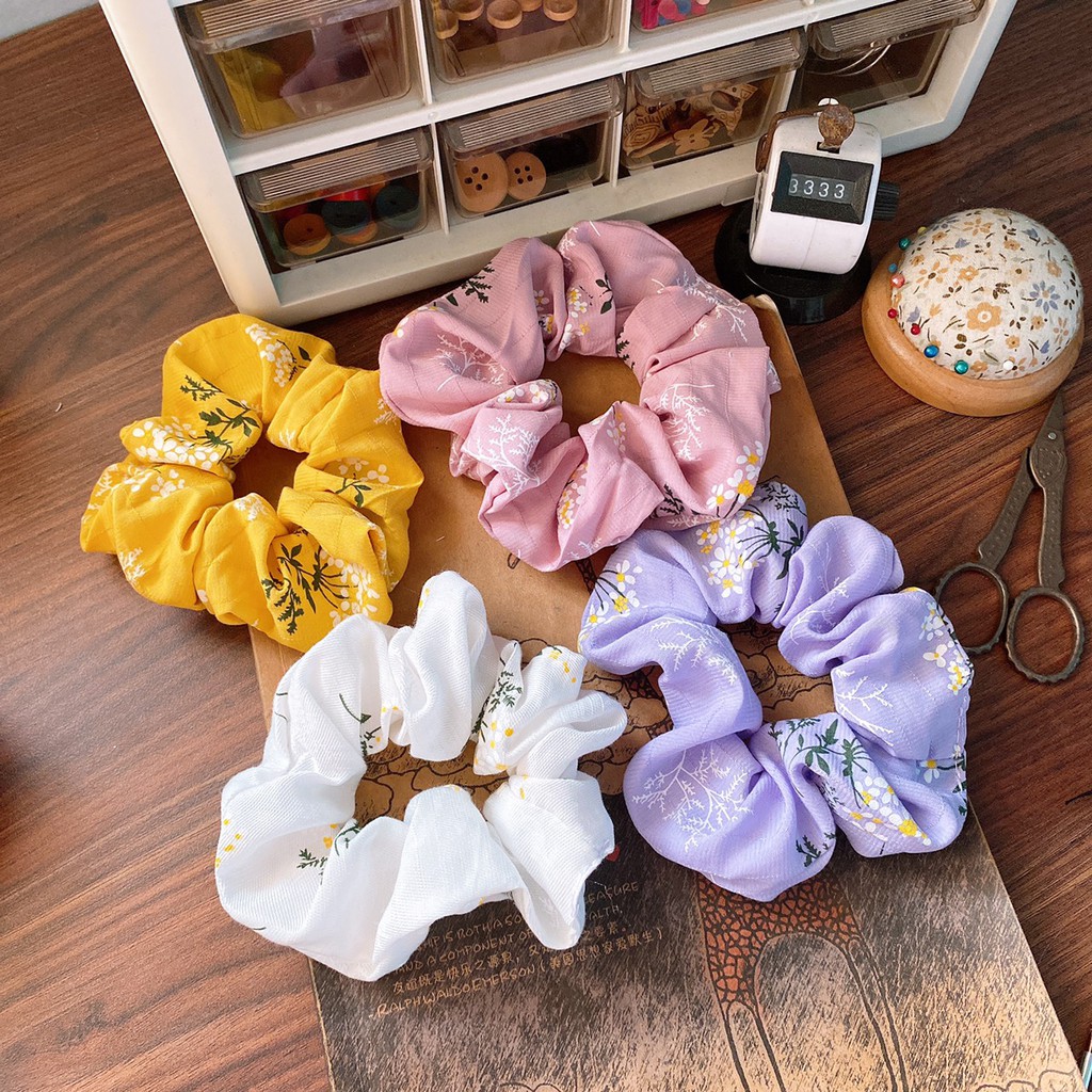 {Ảnh thật} SCRUNCHIES CỘT TÓC VẢI HỌA TIẾT M21- THỜI TRANG NỮ XINH XẮN