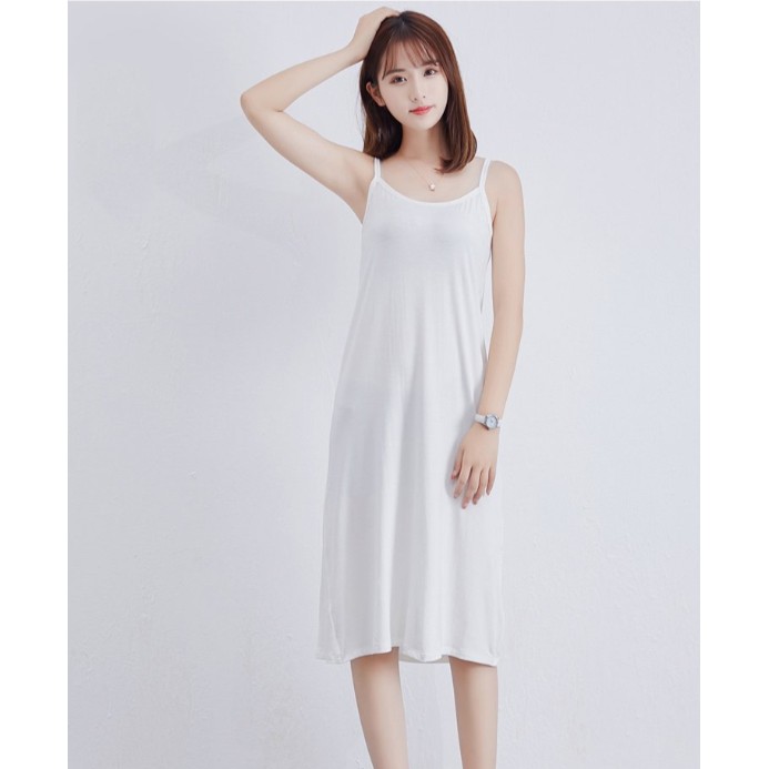 Váy Đầm Hai Dây Thun Trơn Dáng Suông Chất Thun Cotton Mềm Mịn Lefe VS03 | BigBuy360 - bigbuy360.vn