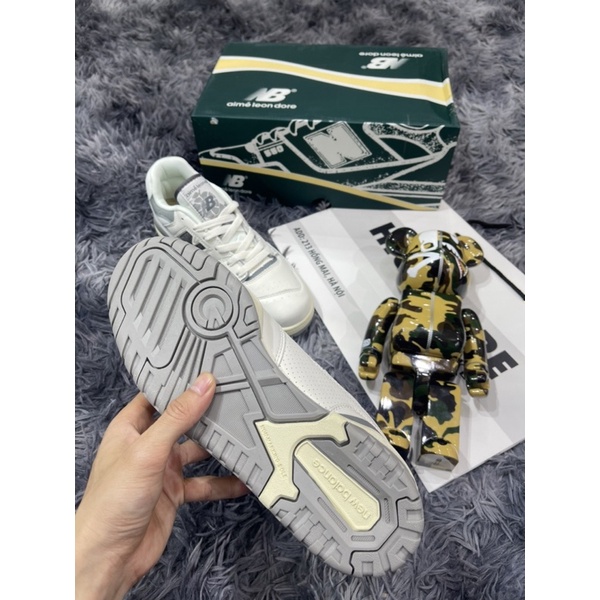 Giầy Thể Thao NB 550 Alme Leon Dore White Grey Bản Best 2022 |Đế Gỗ |Dập Code