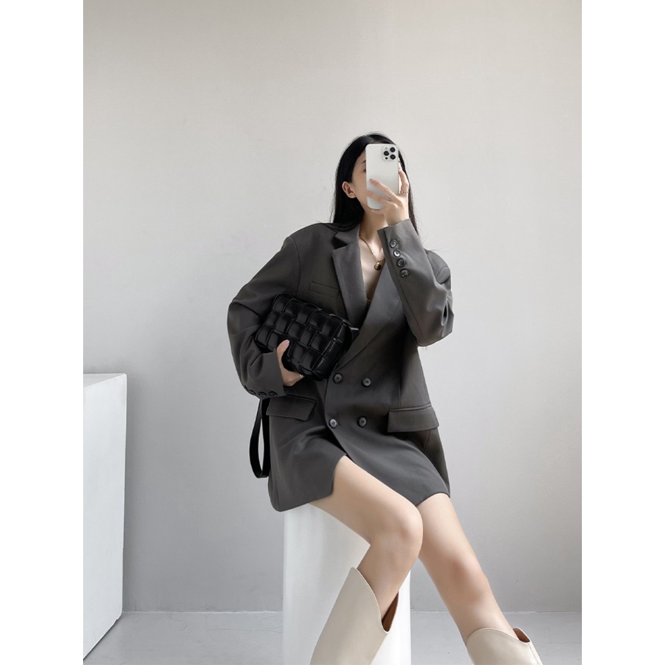 Ảnh thật 4 hình cuối-HC882.Áo blazer thời trang oversize xuân thu Hàn Quốc