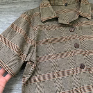 Set áo croptop và chân váy kẻ 🆕 ( hình thật )