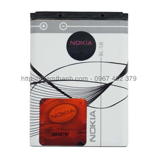 Pin nokia 7260, 7360, 6020, 6060, 6070, 6080, 6120, 5070, 5200, 5320, 5500, 3220, 3320, 2610 bl-5b 1200mah zin cty