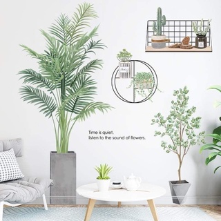 Decal dán tường chậu cây cảnh trang trí phòng khách