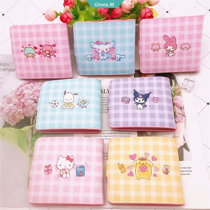 Ví Đựng Tiền Xu Mini Bằng Da Pu Họa Tiết Hoạt Hình Sanrioed Hello Kitty Cinnamoroll Kuromi Mymelody Dễ Thương Cho Nữ