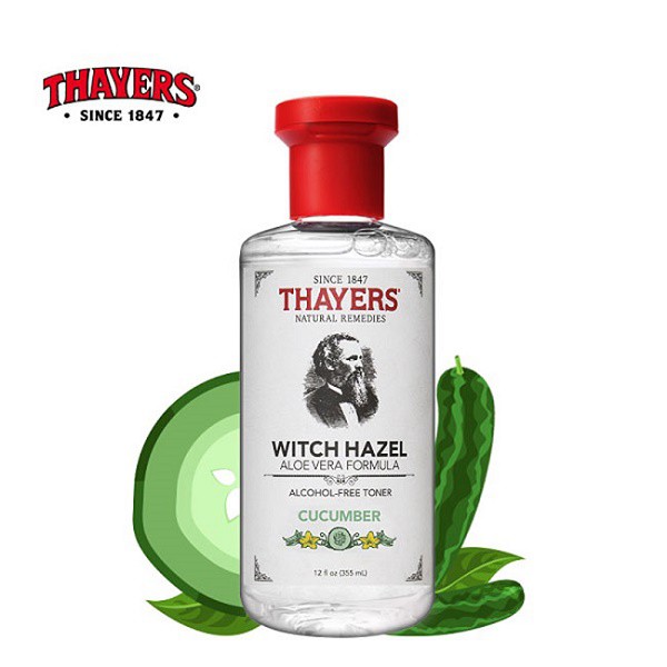 Nước hoa hồng Se Khít Lỗ Chân Lông không cồn Thayers Witch Hazel Cucumber 355ml + Tặng 1 mặt nạ Foodaholic bất kì