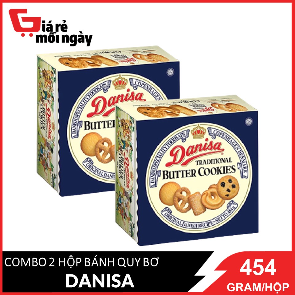 Combo 2 hộp Bánh quy bơ Danisa Size trung Hộp 454gX2 (date mới)