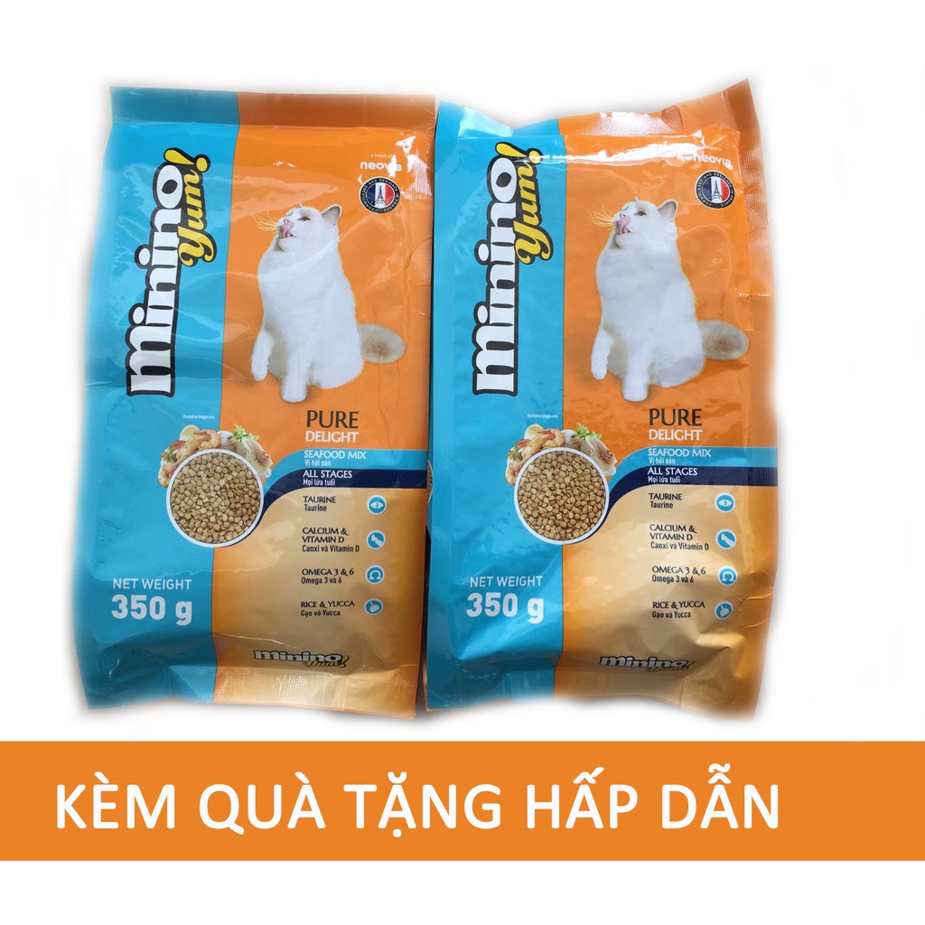 [Kèm quà tặng] Combo 2,1kg Thức ăn cho mèo Minino Yum của Pháp (Blisk mới)