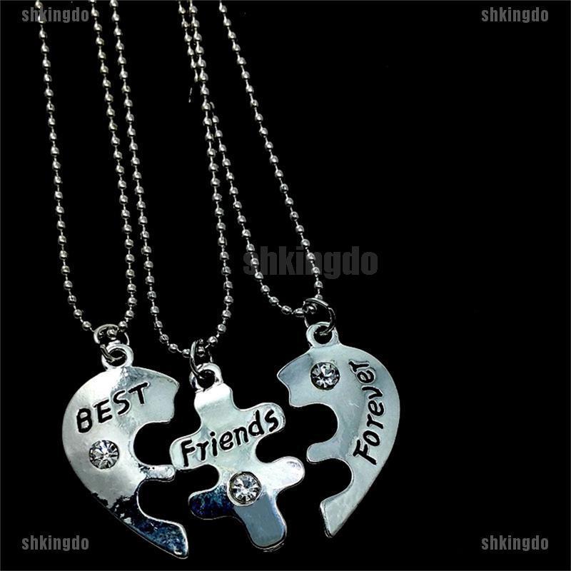 Dây Chuyền Tình Bạn Mặt Nửa Trái Tim Ghép Đôi Khắc Chữ Best Friends Forever