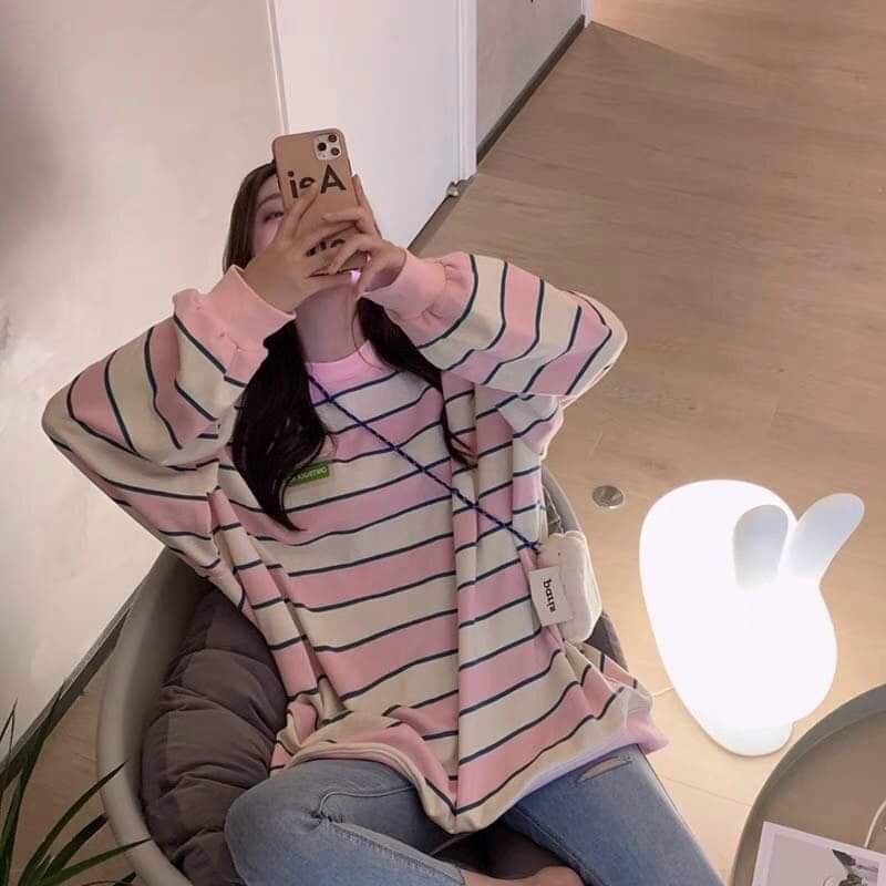 áo sweater kẻ dài tay to rộng chất đẹp ka