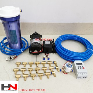 Bộ máy phun sương 15 béc dùng máy 24V