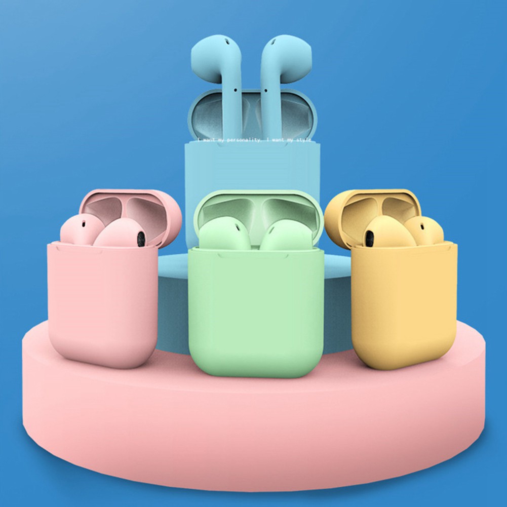 Tai nghe Bluetooth 5.0 không dây InPods12 điều khiển cảm ứng màu macaron xinh xắn