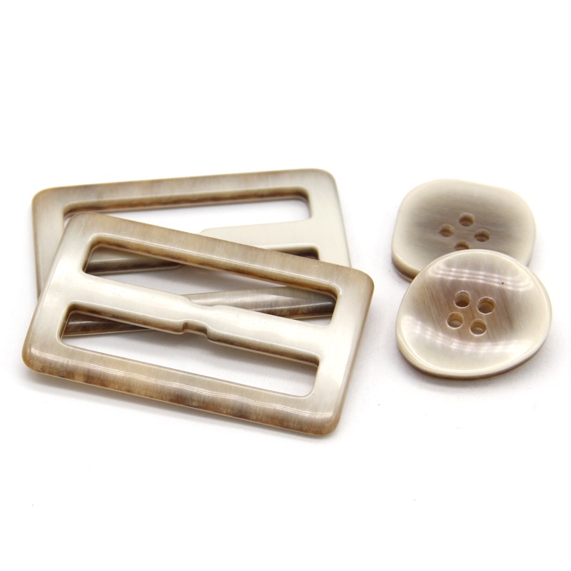 Set 2 Khóa Thắt Lưng Màu Đen / Be Bằng Nhựa Resin Dùng May Áo Khoác / Túi Xách Handmade