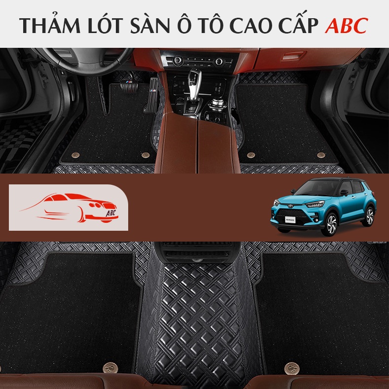 Thảm lót sàn 5d 6d Toyota Raize, thảm trải sàn ô tô da Pu cao cấp, chống thấm nước,dễ vệ sinh