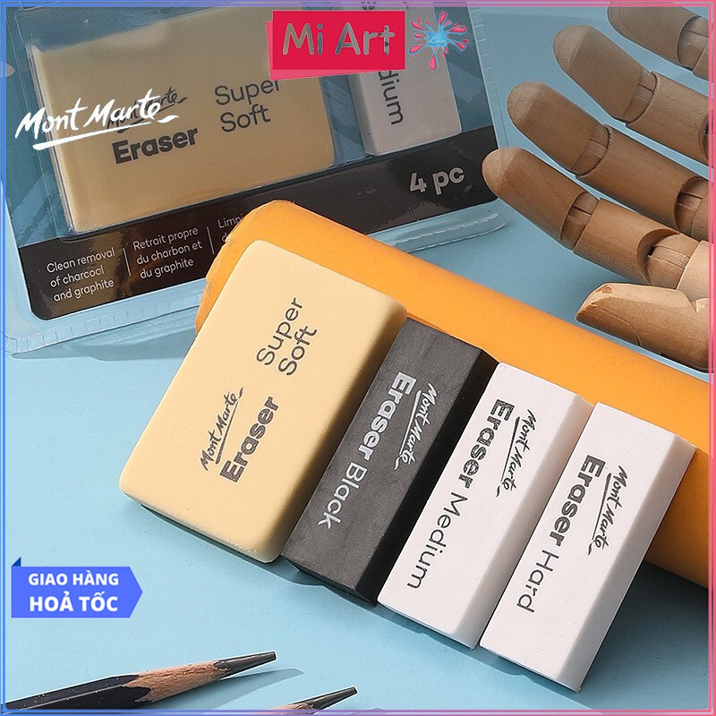 Bộ 4 Gôm Tẩy Chuyên Nghiệp Mont Marte - Artist Erasers Signature 4pc - MAXX0005