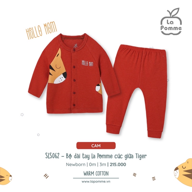 Bộ Sơ Sinh Cài Chéo La Pomme Dài Tay  Cho Bé Trai Bé Gái