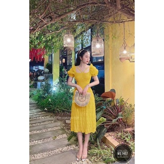 Bigsize đầm xốp nhăn cổ yếm 55-95kg