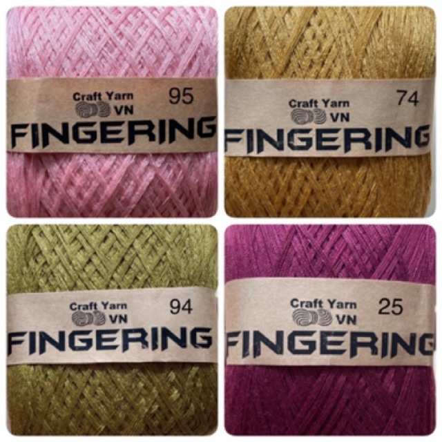 Sợi Fingering cotton Nhật bóng chập 4