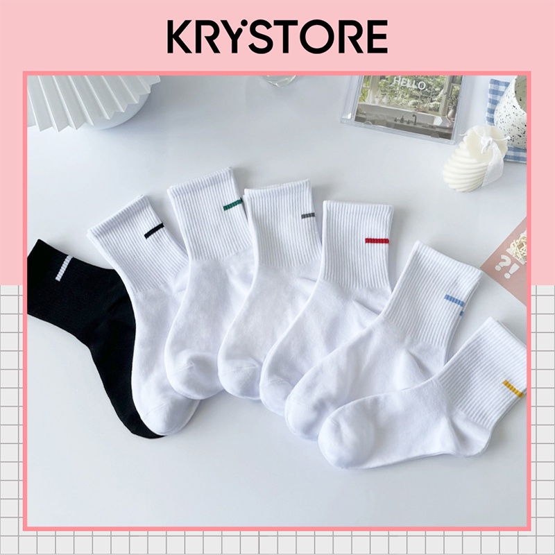 Tất vớ nam nữ cotton basic Krystore , vớ thể thao thanh màu chất đẹp TC31