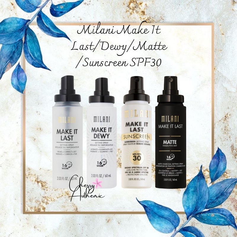 [Hàng Ý]Xịt khóa nền giữ lớp trang điểm Milani Make It Last/Make It Dewy/Make It Last Matte (60ml)