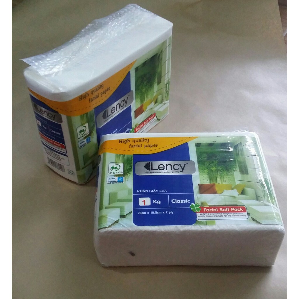 Combo 6 lốc khăn Giấy Lụa Lency 1kg (2 Lớp)