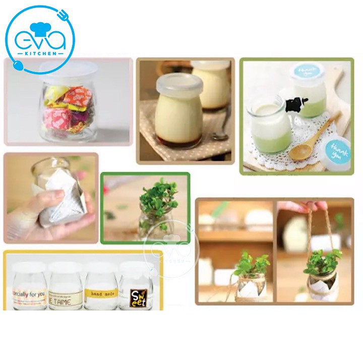 Hộp 12 Hũ Thuỷ Tinh Làm Sữa Chua Pudding Dáng Lùn 100 ML | BigBuy360 - bigbuy360.vn