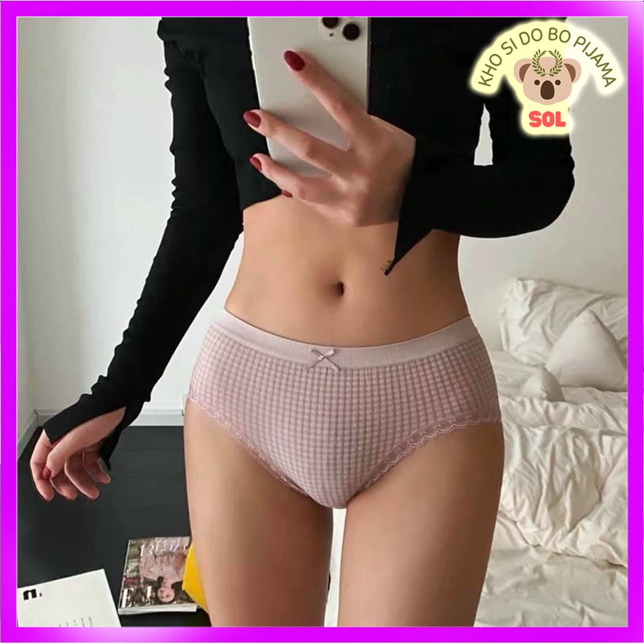 Quần Lót Nữ cotton caro thiết kế siêu gợi cảm quyến rũ 40-58kg