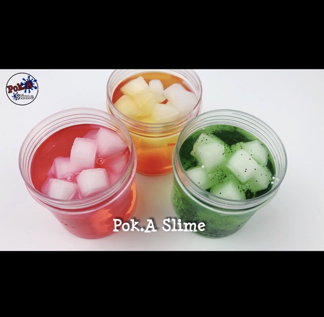 Slime Fresh Fruit Jello trio (bộ 3 mứt trái cây) - chất clear slime