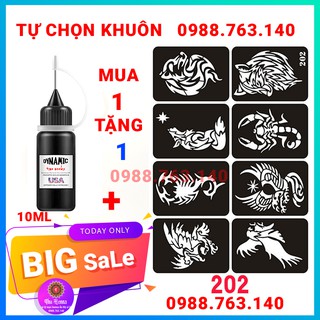 Hình xăm siêu ngầu gồm mực và khuôn ( Kèm giấy hướng dẫn )