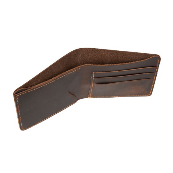 Bóp nam, Ví nam mini da bò Sáp Hàng Chất Đẹp Màu Nâu V30 ZACHI