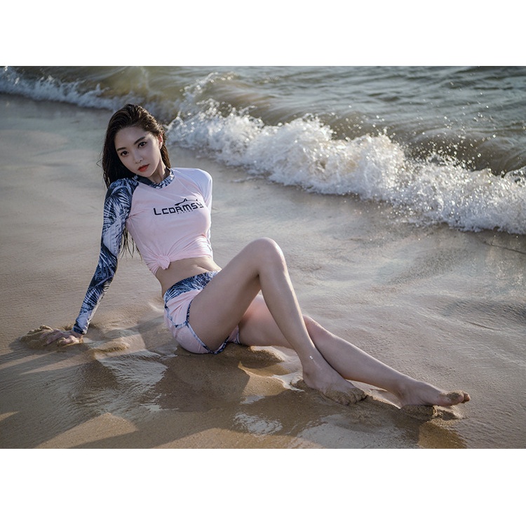 Áo bơi tay dài / Quần bơi ngắn nhanh khô chống nắng không gây kích ứng phong cách cặp đôi cho nam hoặc nữ