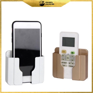 Kệ Dán Tường FLOVEME Để Remote, Đồ Dùng/ Giá Đỡ Sạc Điện Thoại - Có Móc Treo Giữ Dây Điện Nhựa ABS Cao Cấp