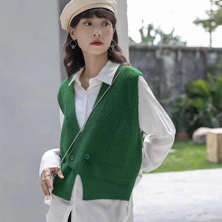 Áo Cardigan Len Dệt Kim Cổ Chữ V Dáng Rộng Phong Cách Retro Thời Trang Mùa Xuân Mới 2022 Dành Cho Nữ