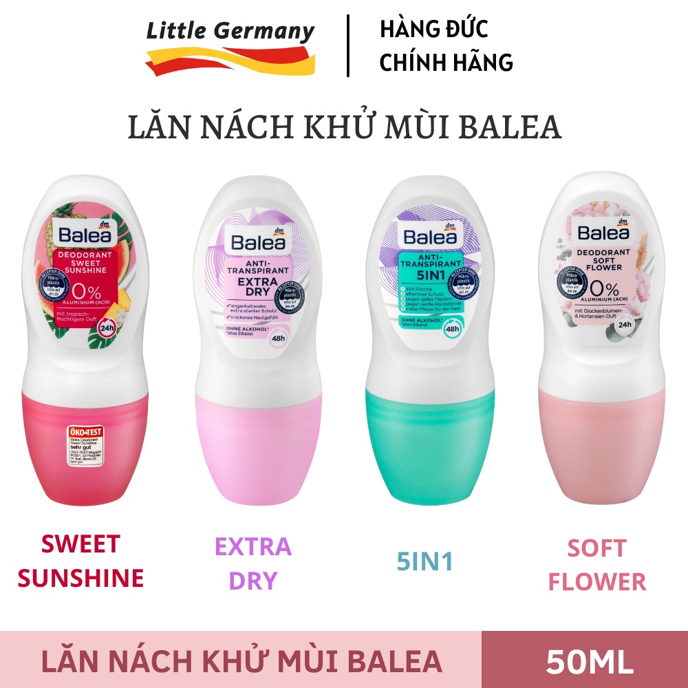 Lăn nách khử mùi Balea 50ml - Ngăn mồ hôi, khử mùi, diệt khuẩn - Hàng Đức nội địa