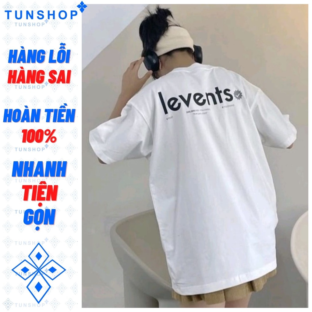 Áo Thun Levents Logo While Black Trắng Chữ Đen Levent Tay lỡ  Nam Nữ Tun Shop Unisex
