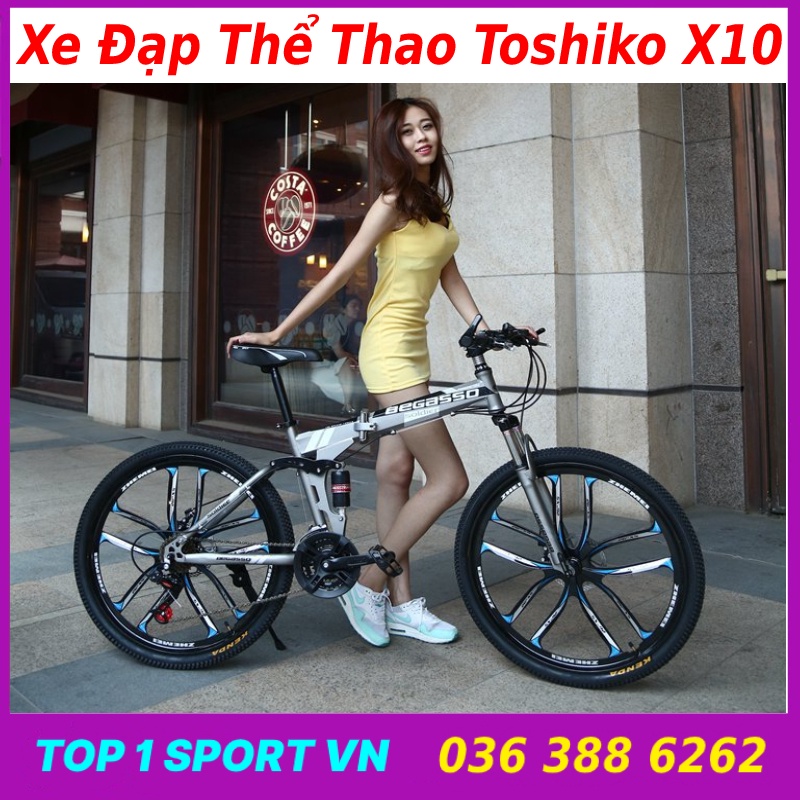 Xe đạp tập thể dục tập gym tập thể thao tại nhà Tôshikô X9 tặng má phanh dự phòng + giá đỡ điện thoại + đồng hồ nhịp tim