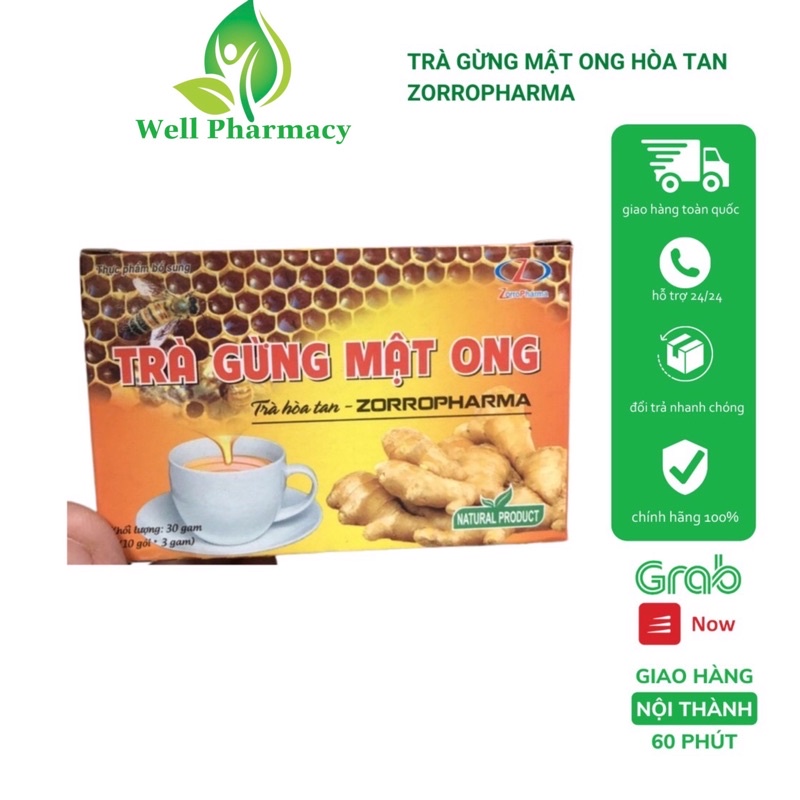 COMBO 2 HỘP TRÀ GỪNG MẬT ONG HỘP 10 gói