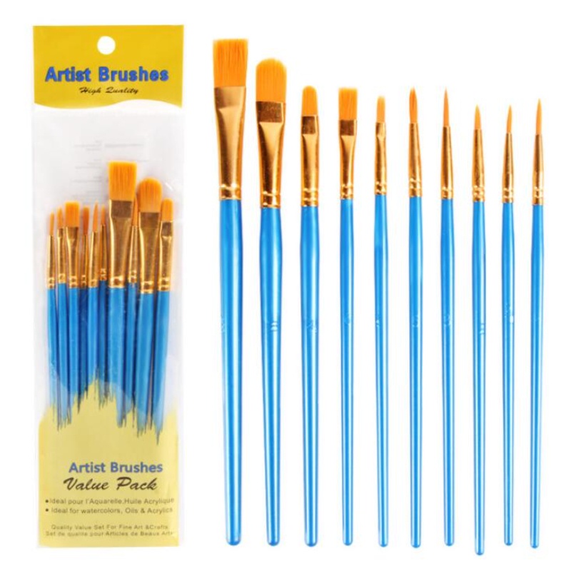 Set 10 cọ vẽ tranh màu nước chuyên dụng