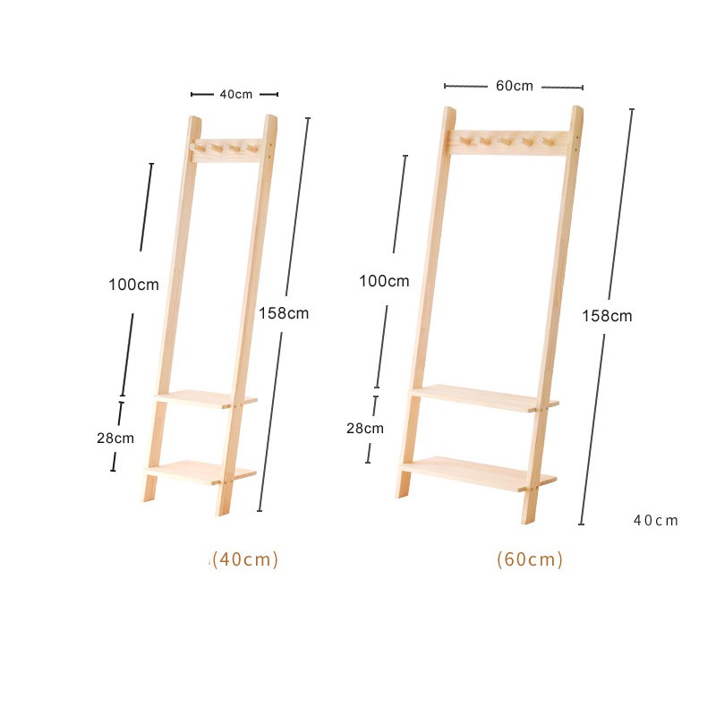 Kệ treo quần áo APF gỗ thông tự nhiên đã qua xử lý bền đẹp, chắc chắn, giúp tiết kiệm không gian nhiều kích thước KS022