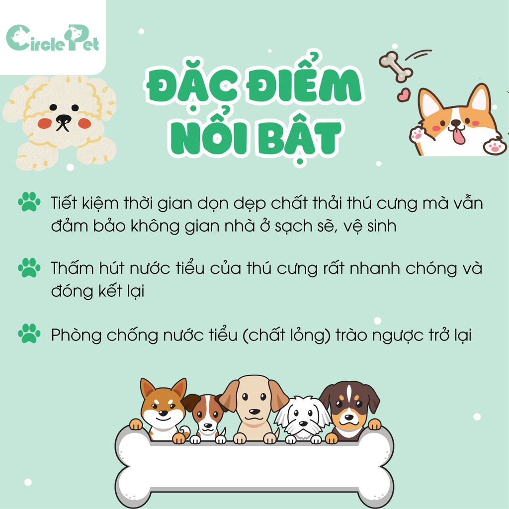 Tã Quần Cho Chó Đực Top Dog Thấm Hút Nhanh Chóng Khử Mùi Tốt Bịch 10 Miếng Niều Size S/M/L/XL - Circle Pet