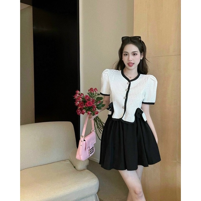 SÉT CVAY XOÈ ÁO ĐÍNH VIỀN NƠ