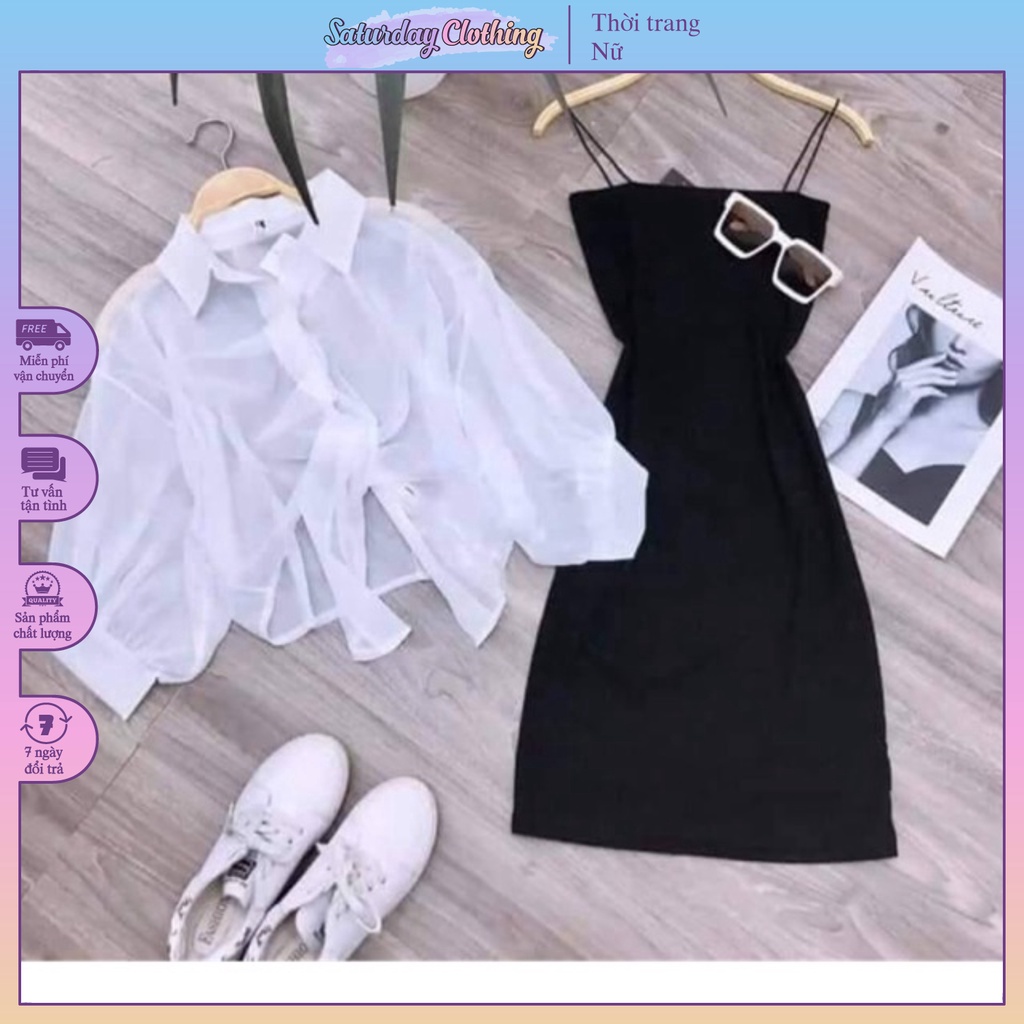 🔥 Đầm Body 2 Dây, Kèm Áo Khoát Ngoài Cực Phong Cách - Mẫu Mã Đẹp